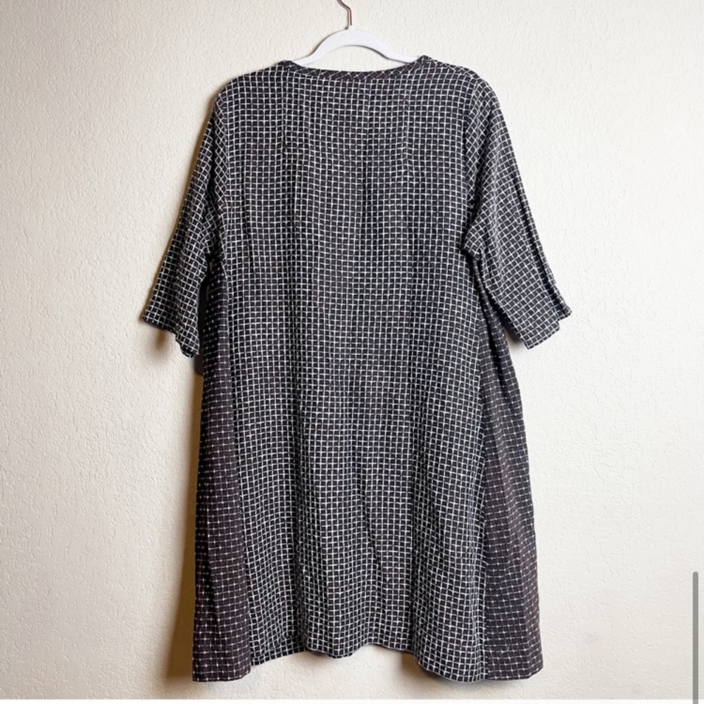 Ace & Jig Dress Brown Grid Two Tone 100% Cotton Size Large